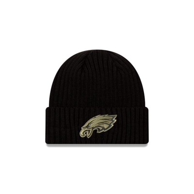 Sapca New Era Philadelphia Eagles NFL Salute To Service Cuff Knit Beanie - Negrii